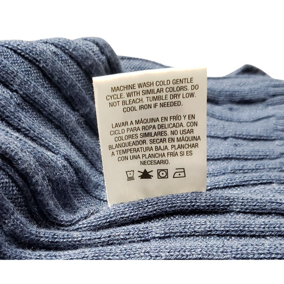 Laura Scott Navy Blue Cable Knit Cardigan Sweater Womens Plus 2X Tulip Neckline - Picture 9 of 9